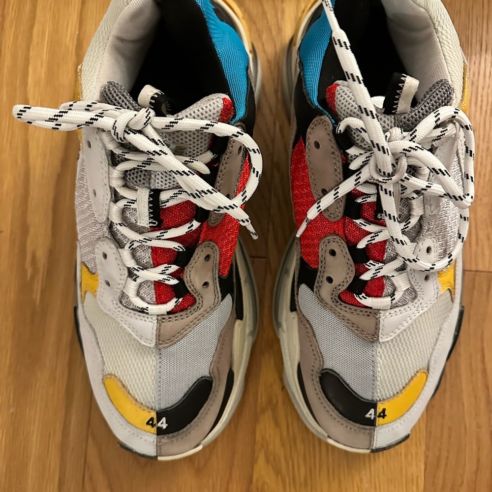 Balenciaga Triple S Split Sneaker - White, Light Grey, Yellow